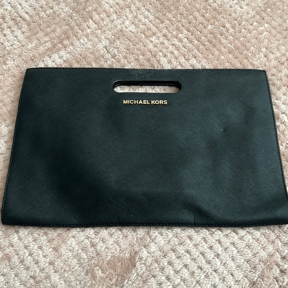 Michael Kors Black Leather Clutch!